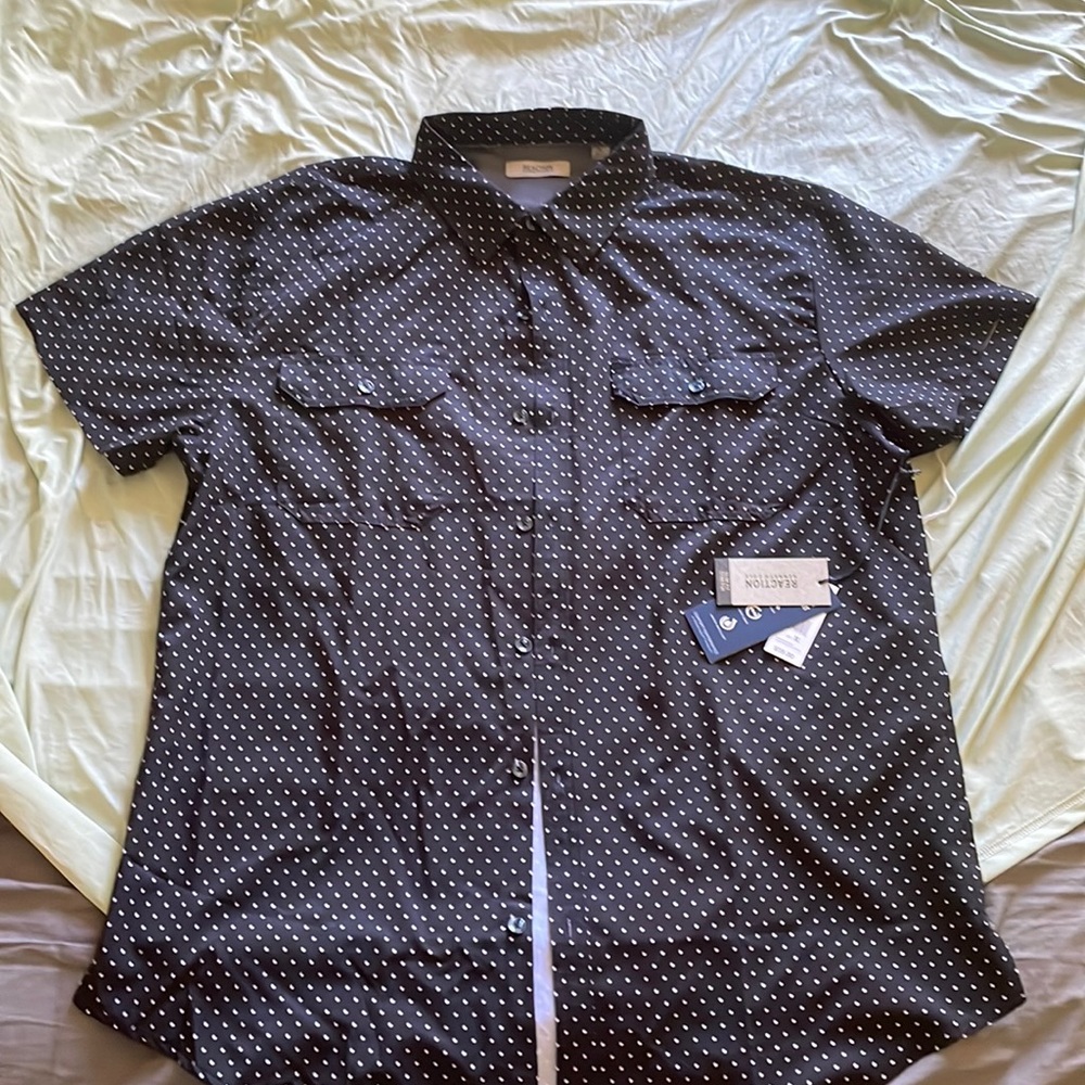 COPY - NWT Kenneth Cole Reaction Mens XL short sleeve button down, light sheer …
